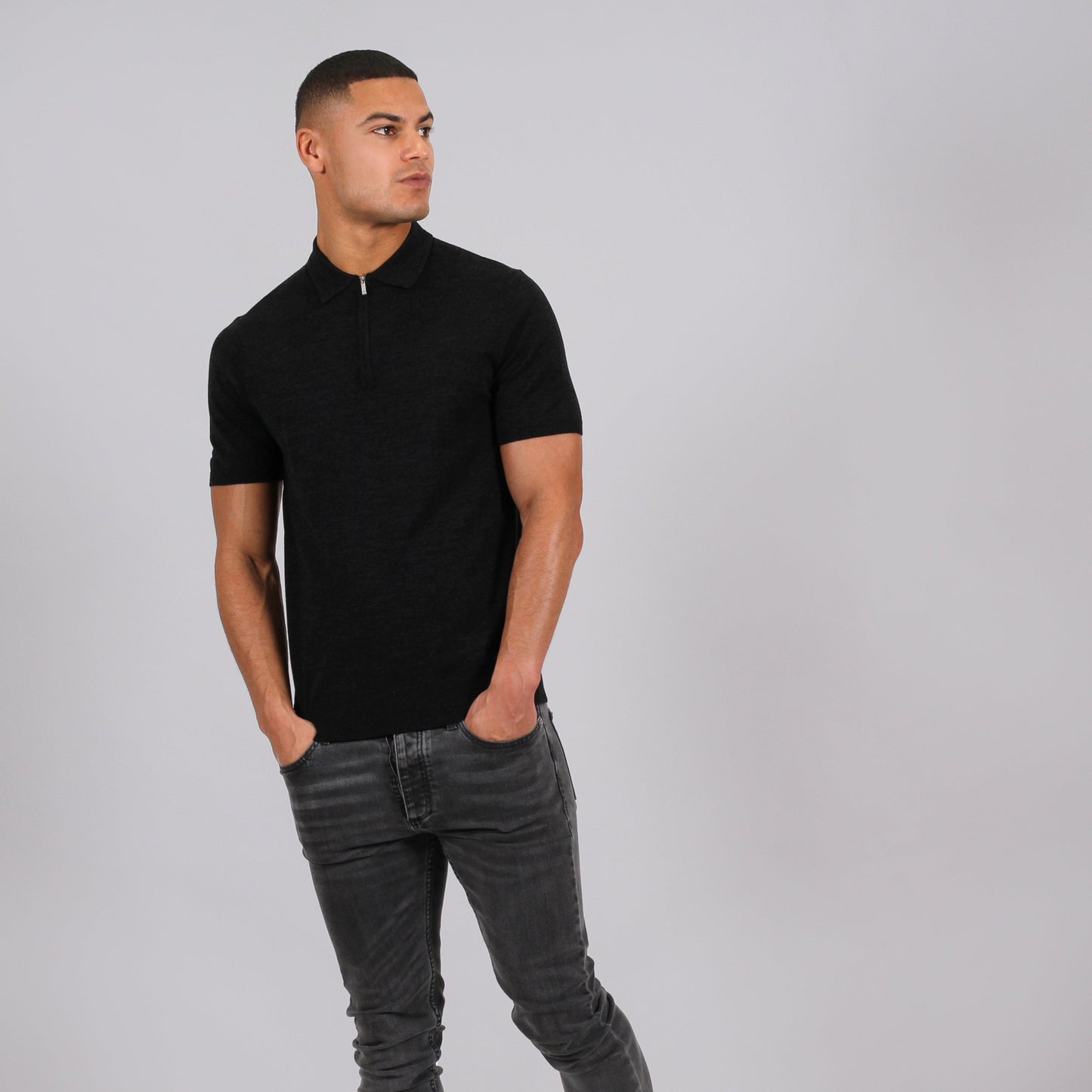 Graphite Black Short Sleeve Polo